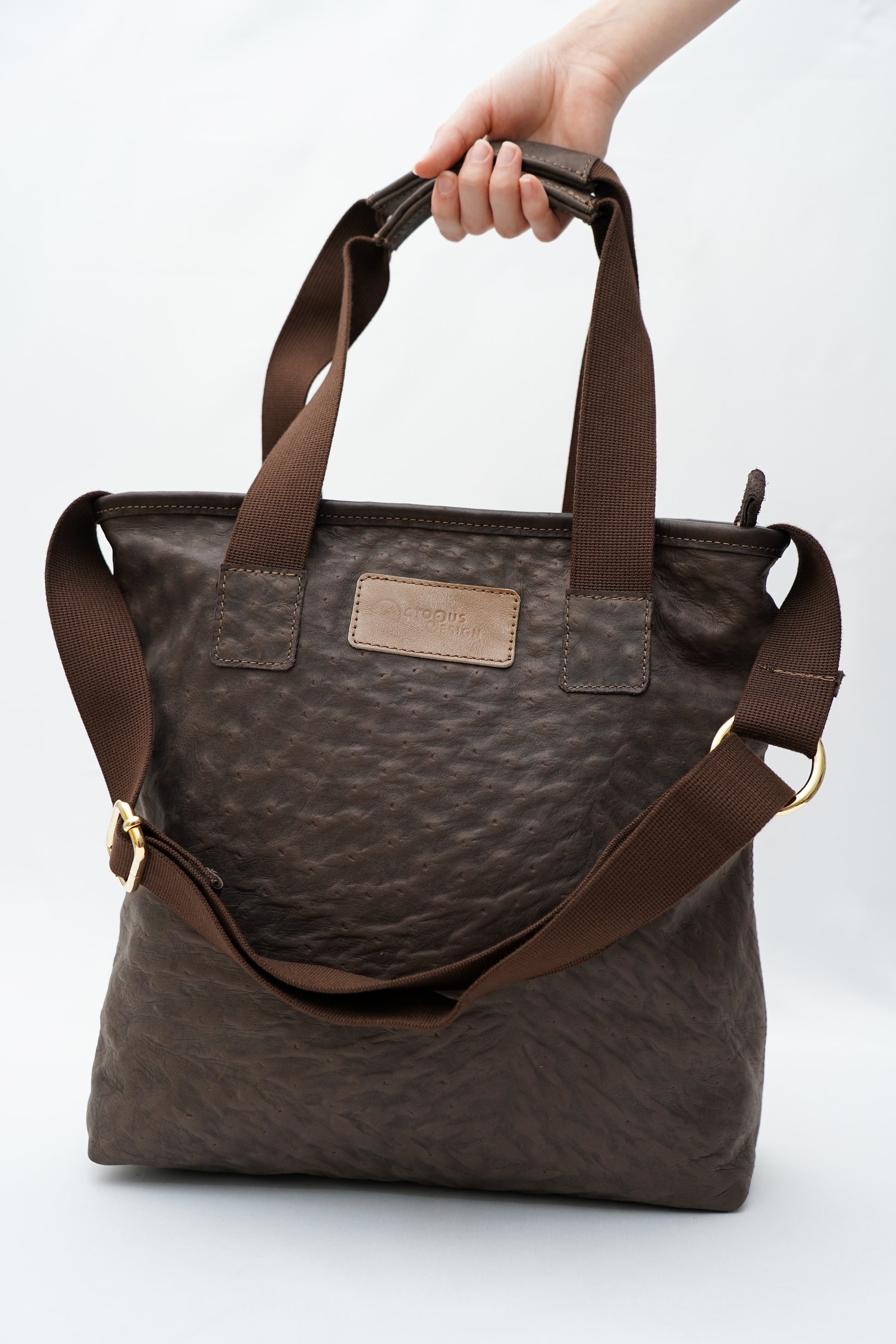 Sac épaulière Marron autruche