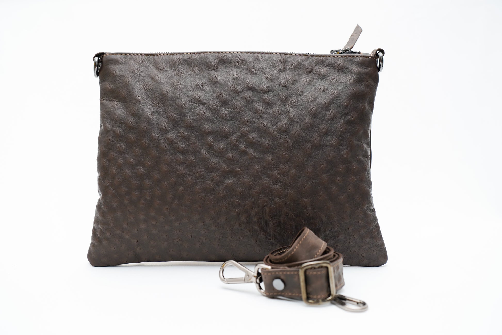 Porte-Documents cuir effet autruche marron