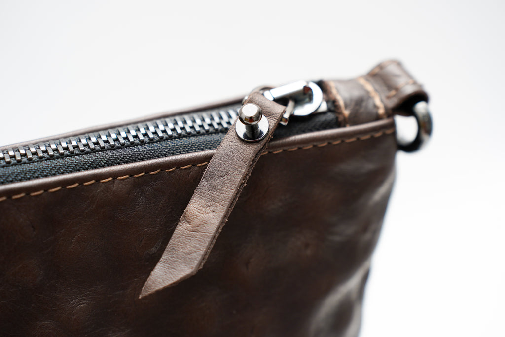 Porte-Documents cuir effet autruche marron