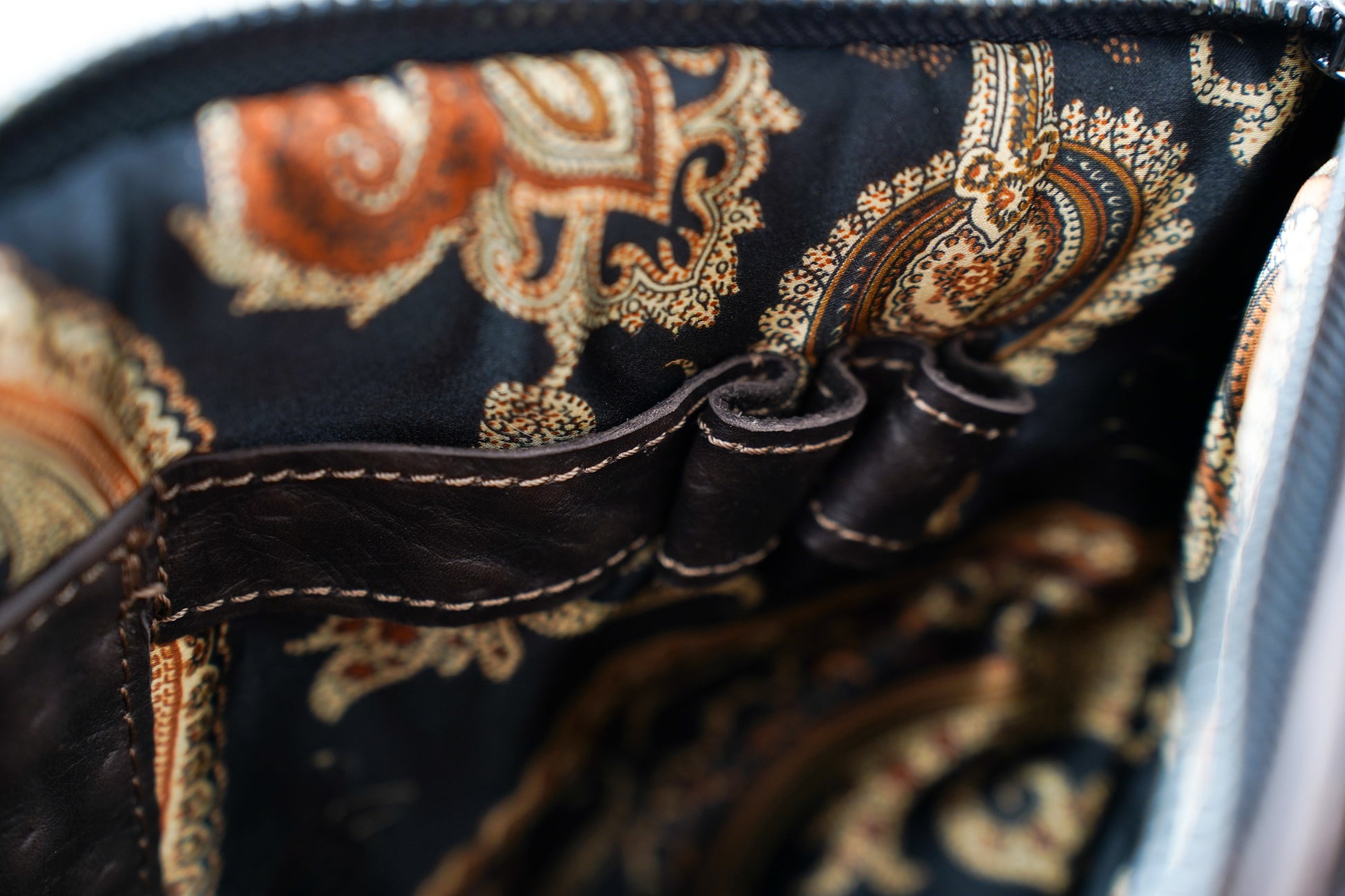 Porte-Documents cuir effet autruche marron