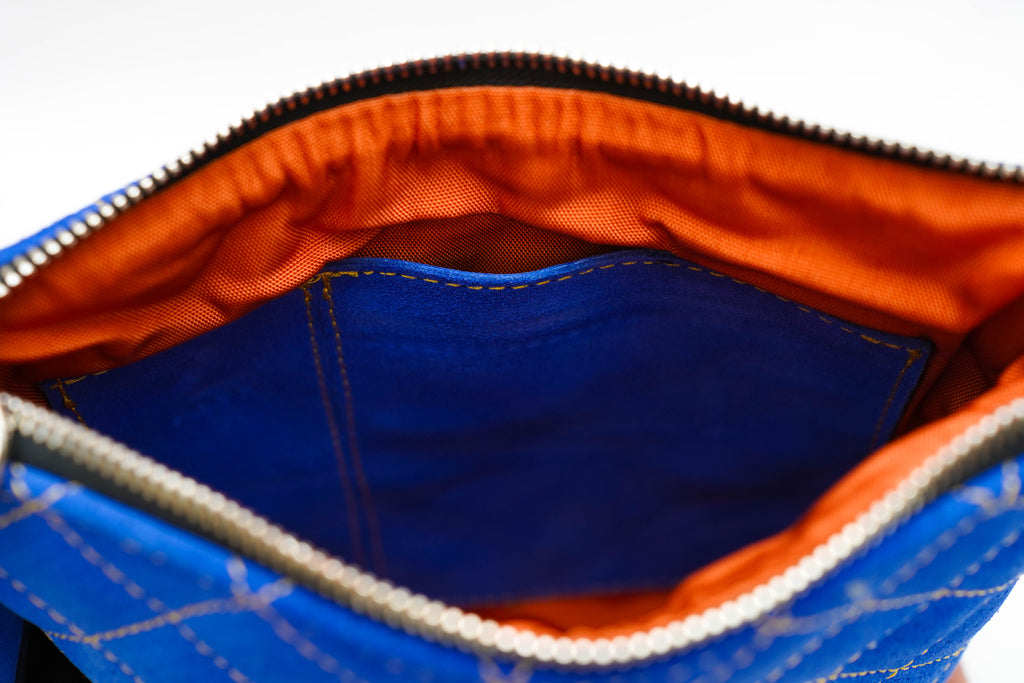 Sacoche Cuir renversé Bleu