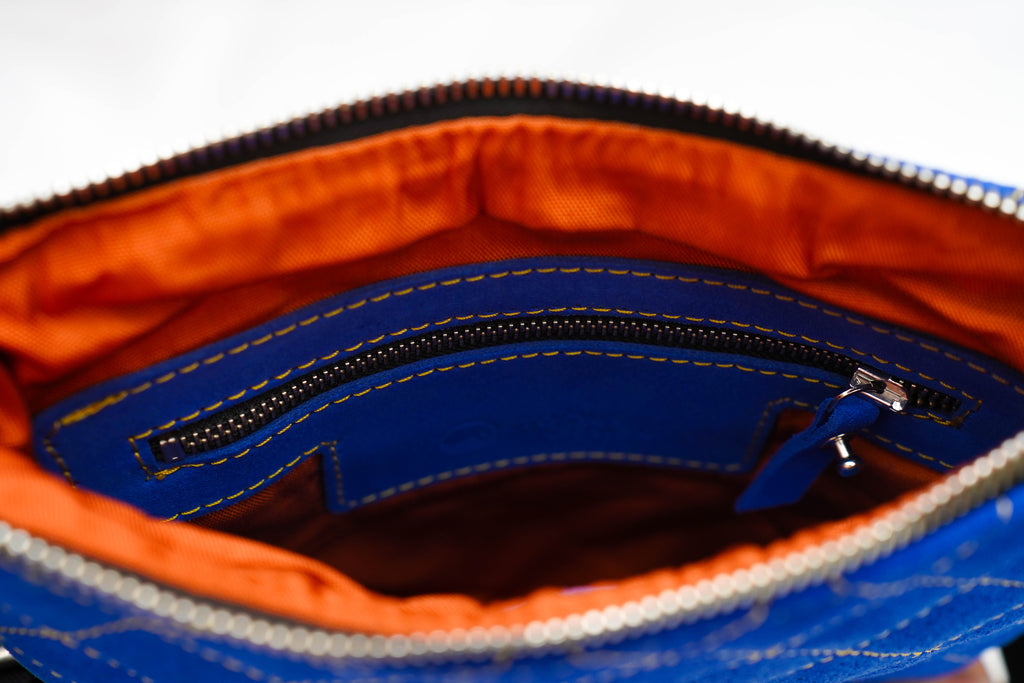 Sacoche Cuir renversé Bleu