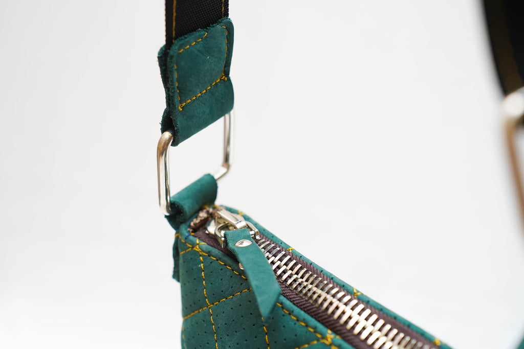 Sacoche Cuir renversé                  vert Emeraude