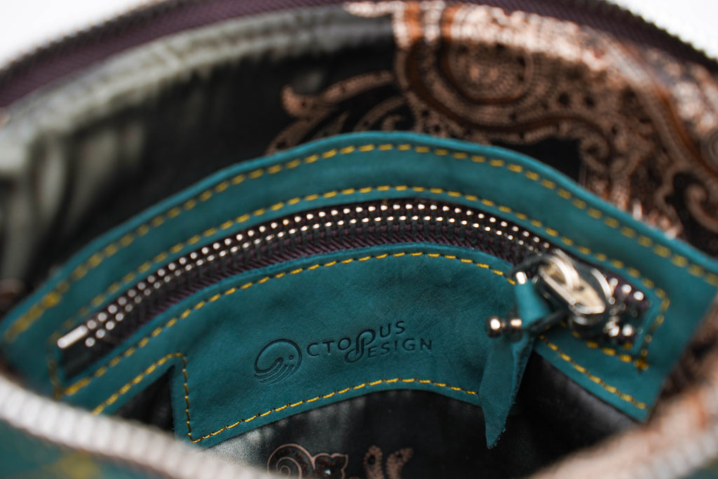 Sacoche Cuir renversé                  vert Emeraude