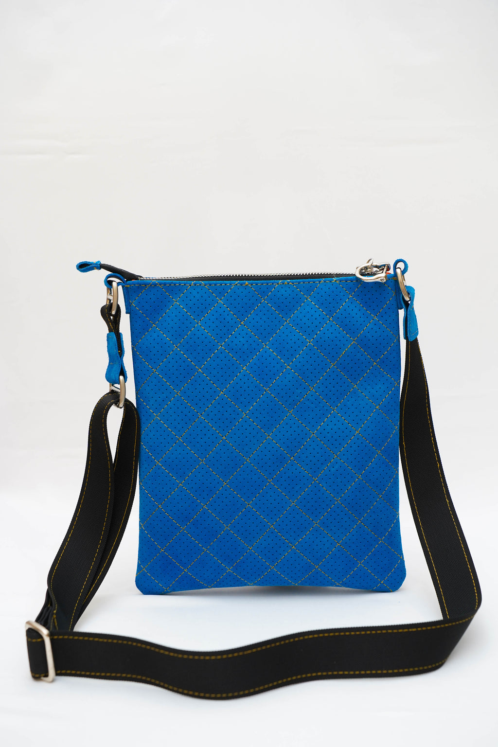 Sacoche cuir renversé Bleu