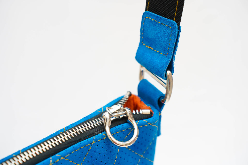 Sacoche cuir renversé Bleu