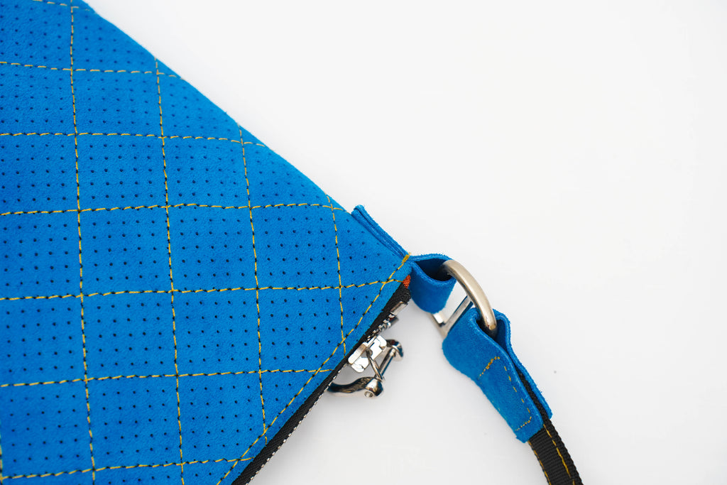 Sacoche cuir renversé Bleu