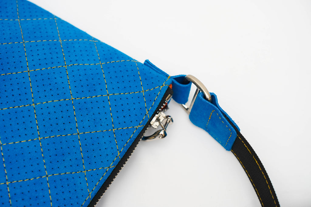 Sacoche cuir renversé Bleu