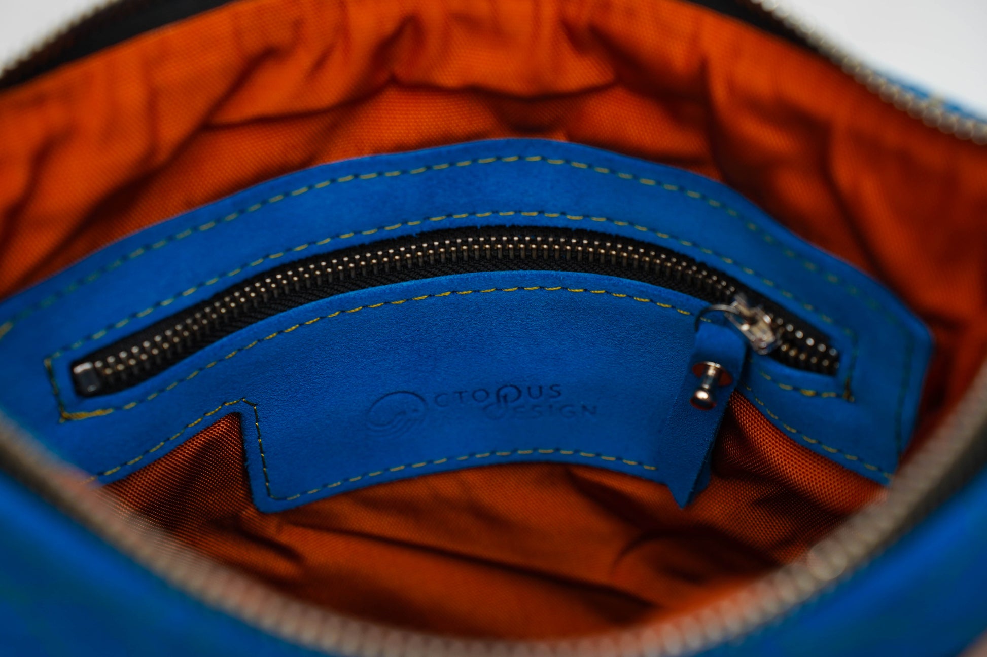 Sacoche cuir renversé Bleu