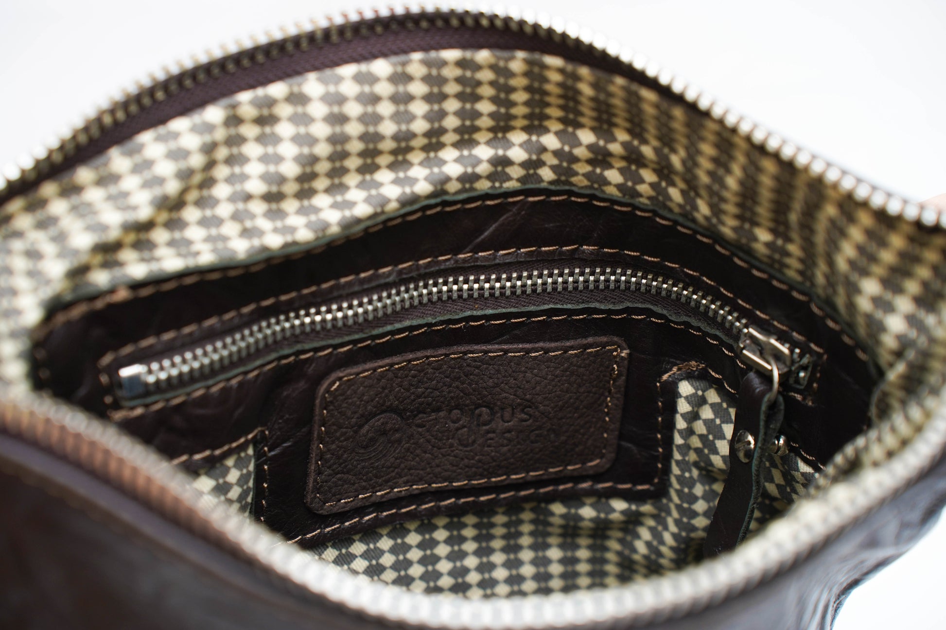 Sacoche Cuir frappé                         Marron