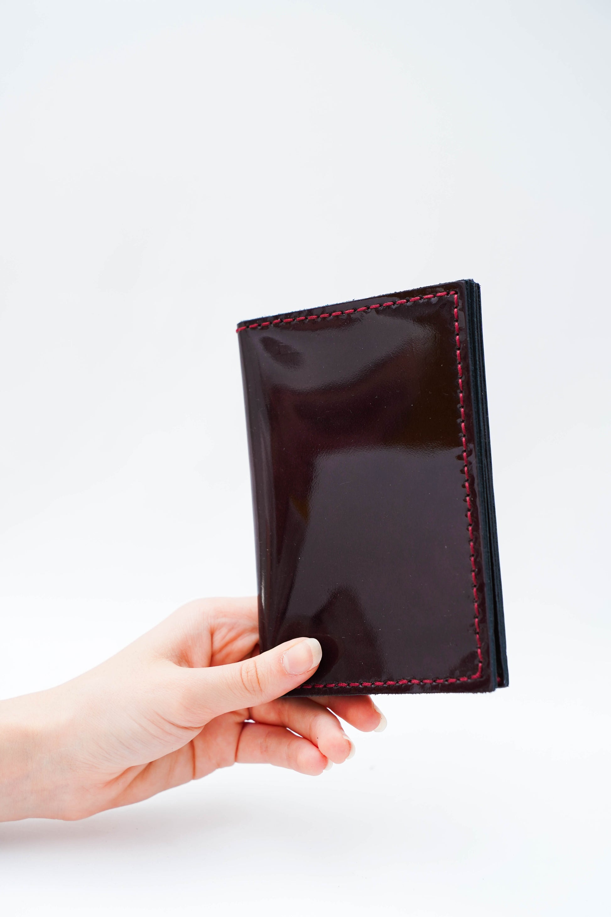 Porte feuille Burgundy                   Cuir vernis