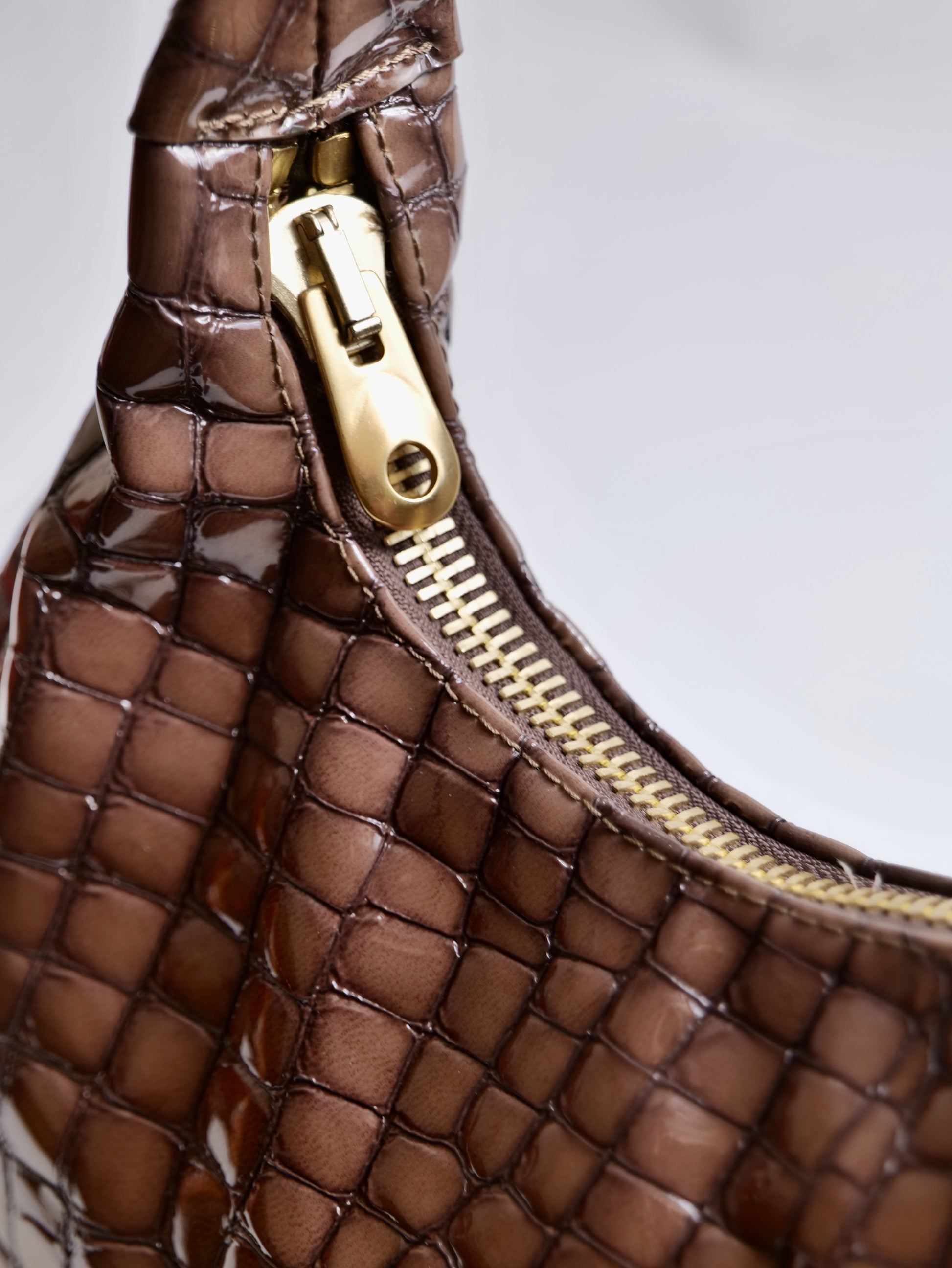 Sac Empreinte Croco Chocolat